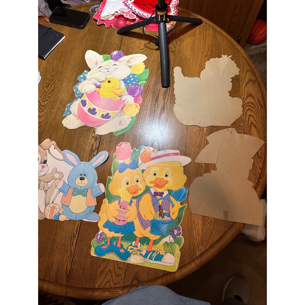 Vintage Eureka and Beistle Easter Thanksgiving Cardboard Cutout Wall Decor Lot